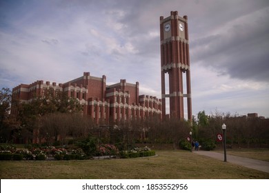 Norman, OK - November 12, 2020: University Of Oklahoma OU Campus Clock Tower