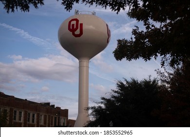 Norman, OK - November 12, 2020: University Of Oklahoma OU Water Tower