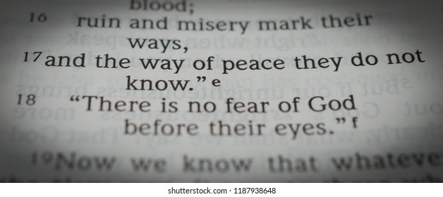 Norman, OK Sept. 22, 2018 A Close Up Of The Bible Verse: Romans 3: 17 And The Way Of Peace They Do Not Know