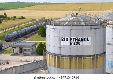 Normandie, France, August 2012.
Biofuel Plant Of Arcis Sur Aube In France. Ethanol Storage Tank