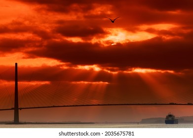 Normandy Bridge In The Seine Estuary