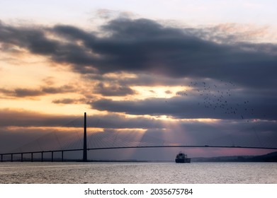 Normandy Bridge In The Seine Estuary