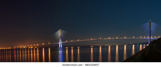 Normandy Bridge Under Starry Sky.