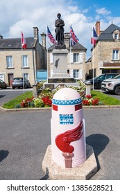 Normandy, France - August 16, 2018: Memorial Of Fallen In First And Second World War And War In Indochina. Saint Marie Du Mont, Normandy, France