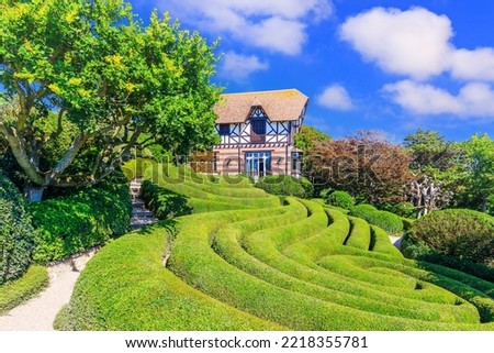 Normandy, France. The Etretat Gardens (Les Jardins D'Etretat) Jardin Impressions and the house of  Madame Thebault.