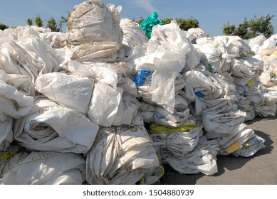 Normandy, France, May 2010.
Recycling Agricultural Plastics Waste And Silage Bags, Plastic Tarp, Plastic Tarpaulin T, Plastic Twine, Net Wrap, Bottles And Other Plastic Farm Products