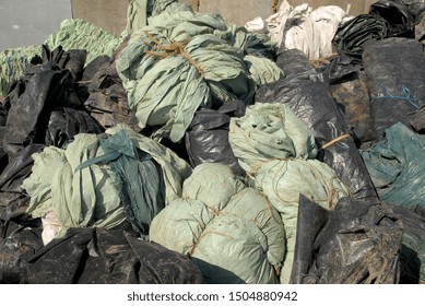 Normandy, France, May 2010.
Recycling Agricultural Plastics Waste And Silage Bags, Plastic Tarp, Plastic Tarpaulin T, Plastic Twine, Net Wrap, Bottles And Other Plastic Farm Products