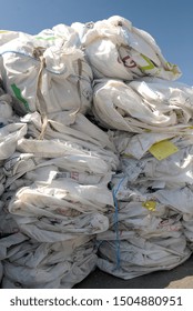 Normandy, France, May 2010.
Recycling Agricultural Plastics Waste And Silage Bags, Plastic Tarp, Plastic Tarpaulin T, Plastic Twine, Net Wrap, Bottles And Other Plastic Farm Products