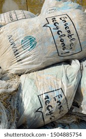 Normandy, France, May 2010.
Recycling Agricultural Plastics Waste And Silage Bags, Plastic Tarp, Plastic Tarpaulin, Plastic Twine, Net Wrap, Bottles And Other Plastic Farm Products