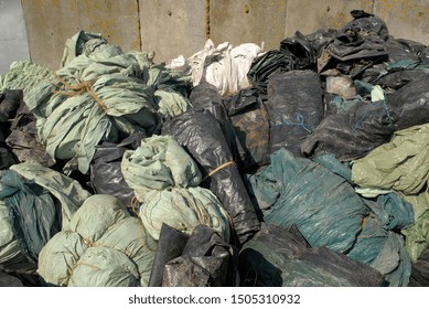 Normandy, France, May 2010.
Recycling Agricultural Plastics Waste And Silage Bags, Plastic Tarp, Plastic Tarpaulin T, Plastic Twine, Net Wrap, Bottles And Other Plastic Farm Products