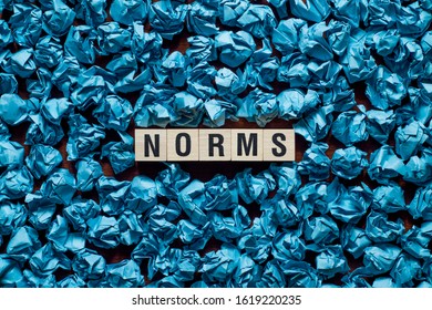 Norms word concept on cubes