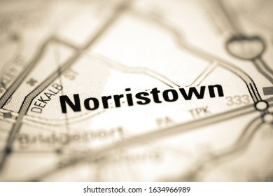 Norristown On A Geographical Map Of USA