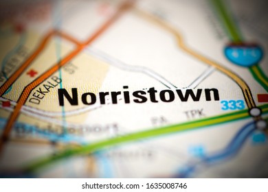 Norristown On A Geographical Map Of USA