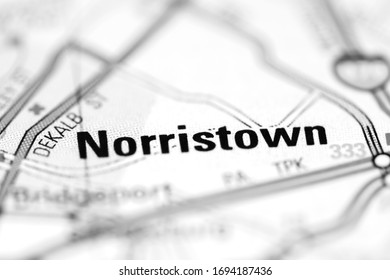 Norristown On A Geographical Map Of USA