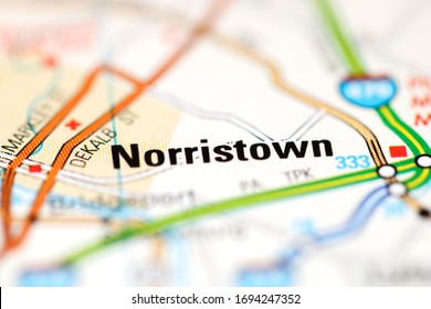 Norristown On A Geographical Map Of USA