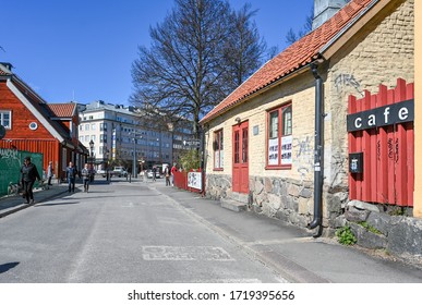 NORRKOPING, SWEDEN - APRIL 15, 2020: Historic Pharmacy Dating Back To 1760 Currently Serving As A Café. Known As ”the Last Drink” This Pharmacy Offered People Going To The Gallows A Last Drink.