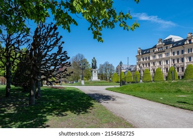 NORRKOPING, SWEDEN - MAY 9, 2022: Carl Johans Park during spring in Norrkoping, Sweden. Norrkoping is a historic industrial town in Sweden.