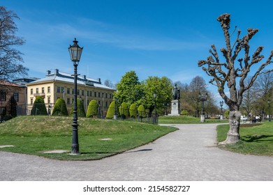 NORRKOPING, SWEDEN - MAY 9, 2022: Carl Johans Park during spring in Norrkoping, Sweden. Norrkoping is a historic industrial town in Sweden.