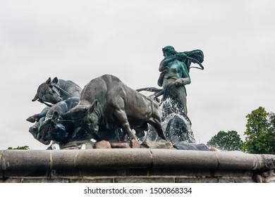 Norse Goddess Gefjon Statue By Anders Bundgaard On The Gefion Fountain. Churchill Park . Copenhagen. Denmark