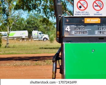 Norseman, Australia - Jun 2, 2010: A Diesel Fuel Pump Shows The Cost Of Fuel For A Haulage Truck At Nearly 1,000 Dollars For Nearly 650 Litres Of Fuel.