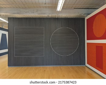 North Adams, MA, USA - July 2022: Shape Art Patterns In The Moca Massachusetts Museum Of Contemporary Art