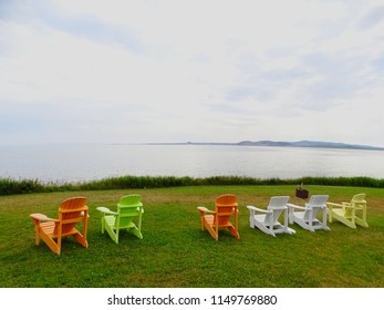 North America, Canada, Province Of Quebec, Îles De La Madeleine, Armchairs On The Cliff