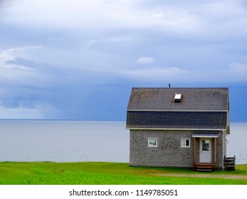 North America, Canada, Province Of Quebec, Îles De La Madeleine, Small House On The Cliff