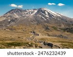 North America, Washington State, Pacific Northwest, Skamania County. Mount St. Helens or Louwala-Clough is an active stratovolcano.