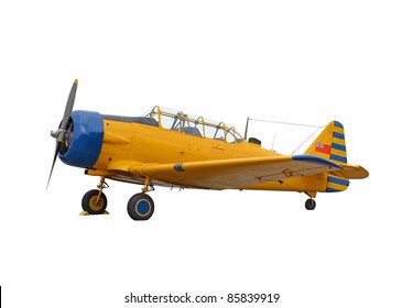 North American Harvard with former Canadian National flag isolated on white background