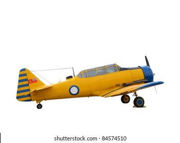 North American Harvard Mk.IV With Former Canadian National Flag  Isolated On White Background