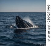 The North Atlantic Right Whale (Eubalaena glacialis) is a critically endangered marine mammal found primarily along the eastern coast of North America. These whales are known for their distinctive V-s