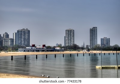 North Avenue Beach In Chicago, HDR.