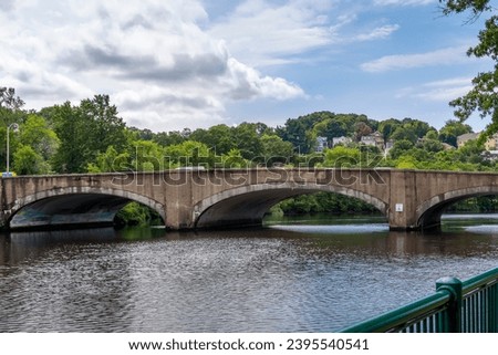 North Beacon Street Bridge over Charles River, Watertown, MA, USA Stok fotoğraf © 
