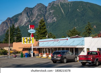 North Bend, Washington - July 29, 2020: Twedes Cafe, A Retro Diner, Known For Being Featured On The 90s TV Show Twin Peaks