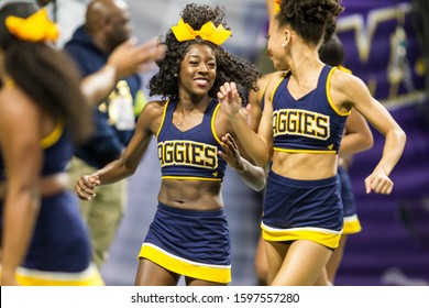 North Carolina A&T Cheerleaders - 2019 Celebration Bowl In Atlanta, Georgia- North Carolina A&T Aggies Vs. Alcorn State Braves HBCU College Football Championship At The Mercedes Benz Stadium - USA