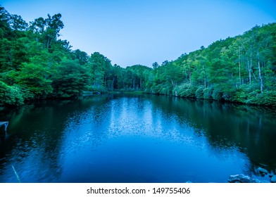 North Carolina Grandfather Mountain Julian Price Memorial Park Lake Blue Hour Reflection
