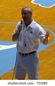 North Carolina Head Men's Basketball Coach Roy Williams Addresses A Crowd. Williams Won The 2004 NCAA Basketball Crown