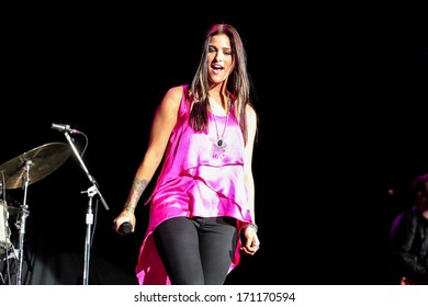 NORTH CAROLINA - September 29, 2013:  Music Artist Cassadee Pope Performs On Her 2013 Summer Tour 