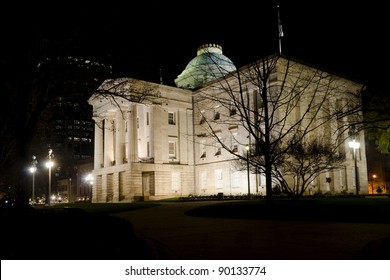 North Carolina State Capitol At Night