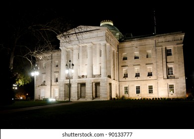 North Carolina State Capitol At Night