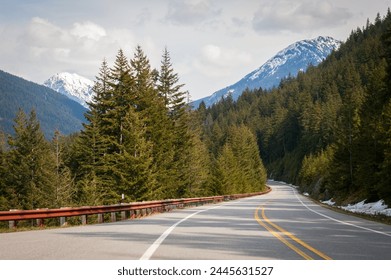 The North Cascades Highway Passing Through the North Cascades National Park in Washington State, USA