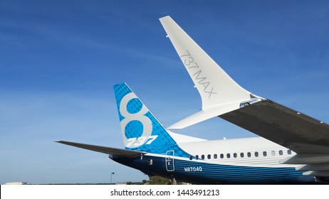 North Charleston, SC / USA - Dec 16 2016: Boeing 737 Max Test Vehicle Visit North Charleston SC