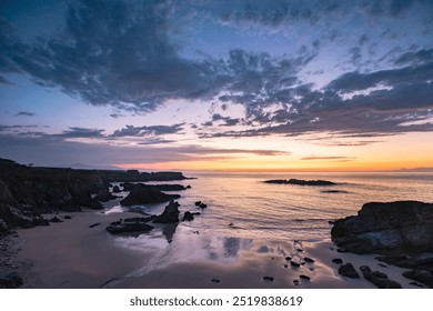 The north coast of Spain. The rock formations on the  shoreline of the province of  Asturias and Cantabria form a beautiful place for sunset and longe exposure photography. - Powered by Shutterstock