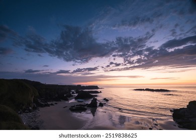 The north coast of Spain. The rock formations on the  shoreline of the province of  Asturias and Cantabria form a beautiful place for sunset and longe exposure photography. - Powered by Shutterstock