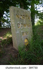 North Downs Way Stone Marker Kent England