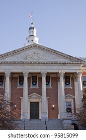 The North Entrance Of The Maryland State House In Annapolis, MD. Where The Maryland General Assembly Convenes For Three Months A Year.