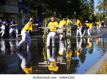 NORTH FREMANTLE, AUSTRALIA - MARCH 31: Teams Competing In The Annual Volunteer Fire & Rescue State Championships In North Fremantle On 31 March, 2013.  The Competition Is A Spirited Sporting Occasion.