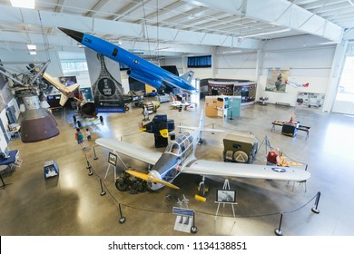 North Highlands, CA - July 14, 2018: Mcclellan Airforce Base Aerospace Museum Of California. Interior Of The Museum. 