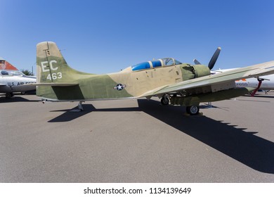 North Highlands, CA - July 14, 2018: Mcclellan Airforce Base Aerospace Museum Of California. WWII Aircraft. 