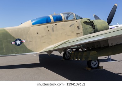 North Highlands, CA - July 14, 2018: Mcclellan Airforce Base Aerospace Museum Of California. WWII Aircraft. 